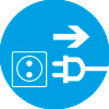 Знак M13 Отключить штепсельную вилку пленка (пленка 200х200 мм)