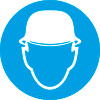 Знак M02 Работать в защитной каске (пленка 200x200 мм)