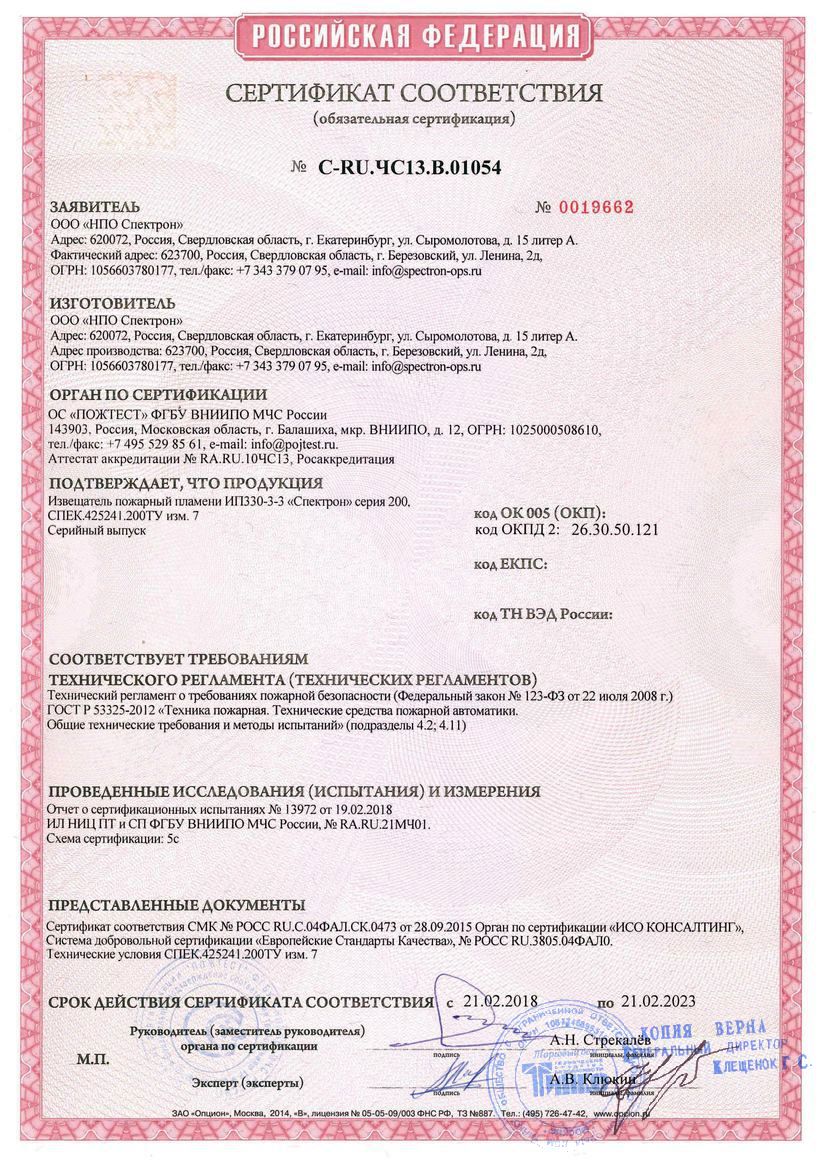 Приложение к сертификату