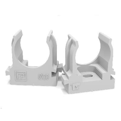 Крепеж-клипса для монтажного пистолета D=25 серая (Промрукав) (100шт) Крепление для труб ПВХ