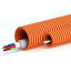 Труба ПНД тяжёлая безгалогенная (HF), оранжевая, с зондом D=20 Труба гофрированная