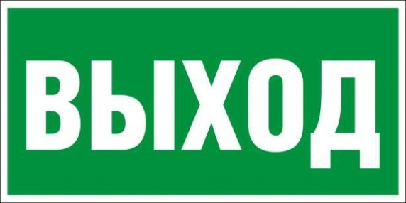 Знак E22 Указатель выхода (пластик 150х300х2 мм)